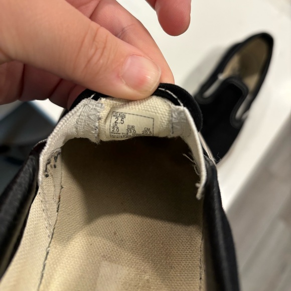 Kids Black Slip-On Vans - Picture 3 of 4